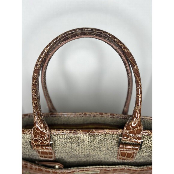 Samantha Brown Faux Croc Large Brown Travel Handbag Purse NWT - Picture 5 of 8